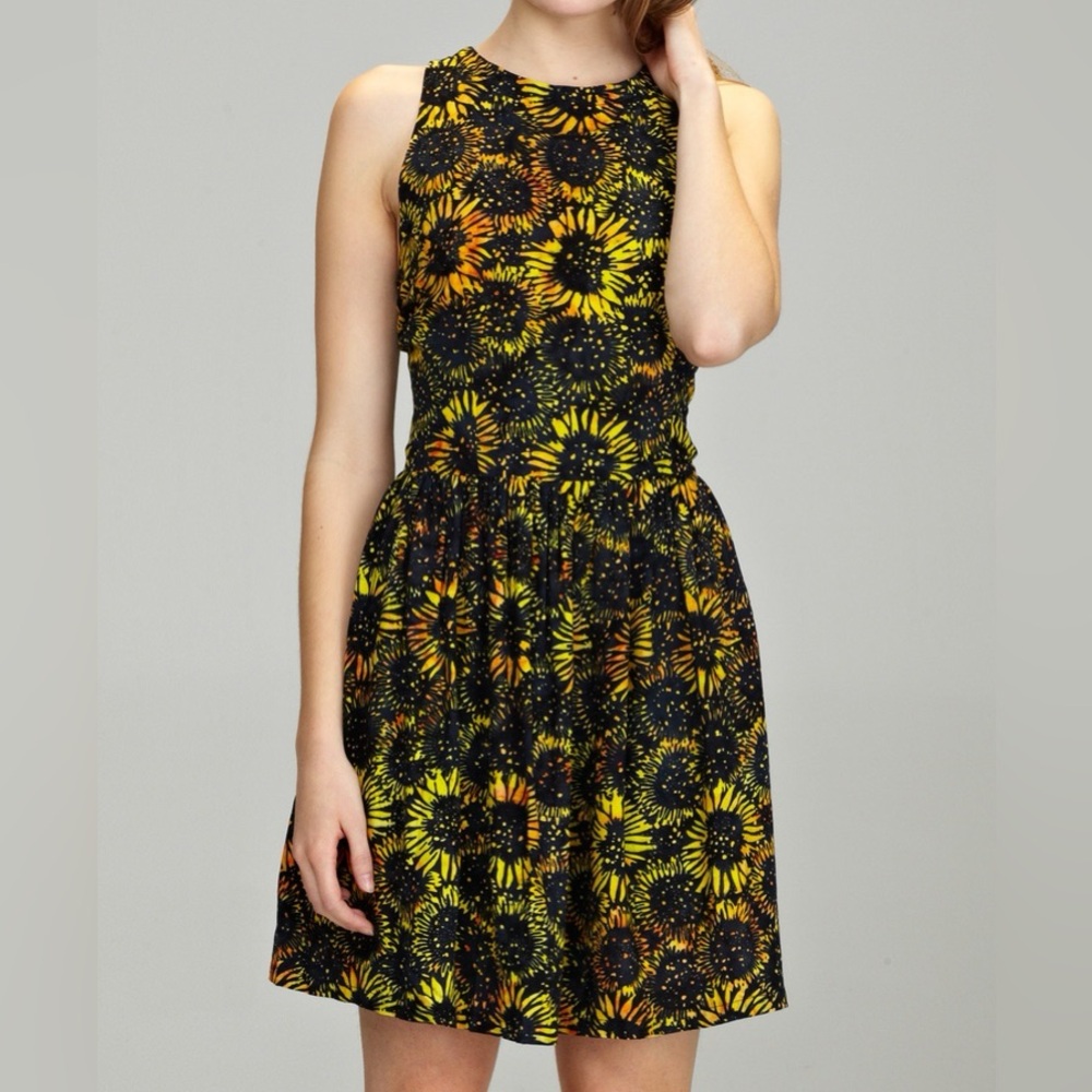 Vintage ModCloth Sugarhill Boutique Sunflower Dress Size Medium